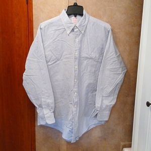 Brooks Brothers men's blue white striped dress shirt
